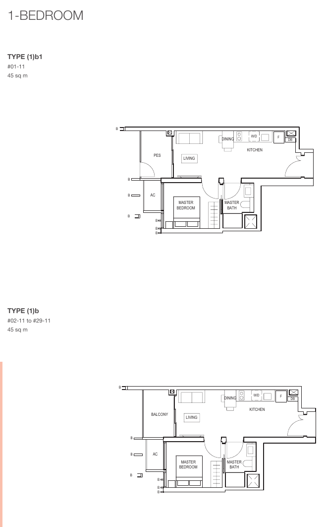 1-Bedroom, Type (1)b