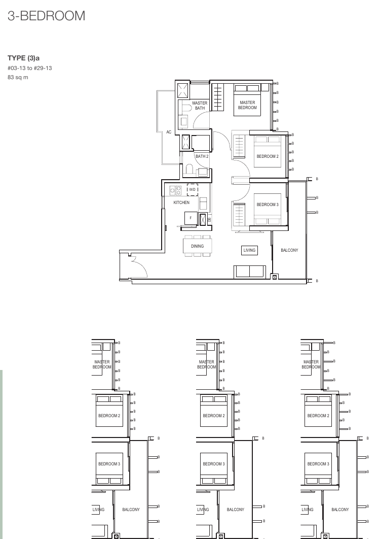 3-Bedroom Compact, Type (3)a